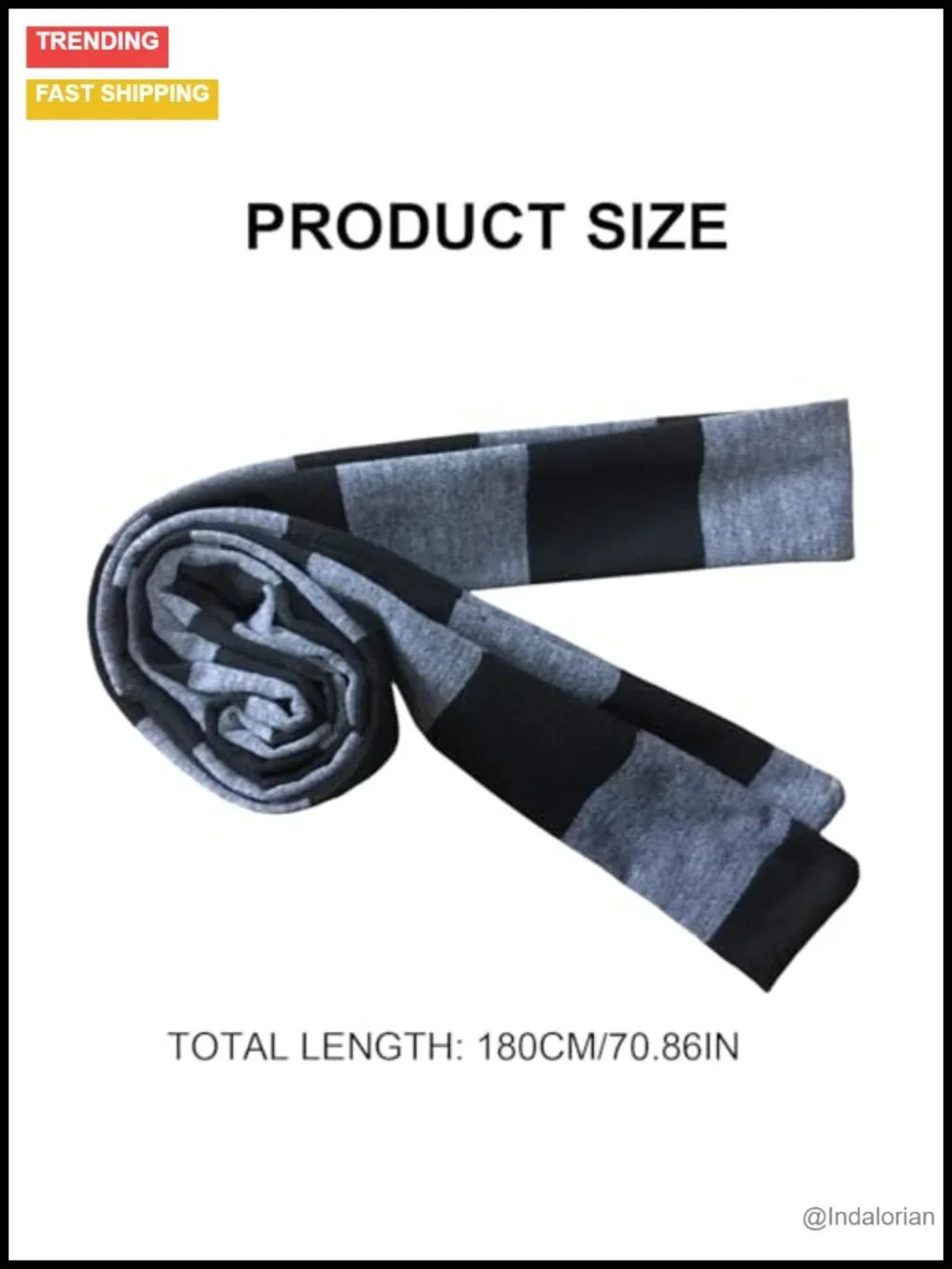 Men's Striped Long Thin Scarf Cotton Lightweight Cosplay Scarf
